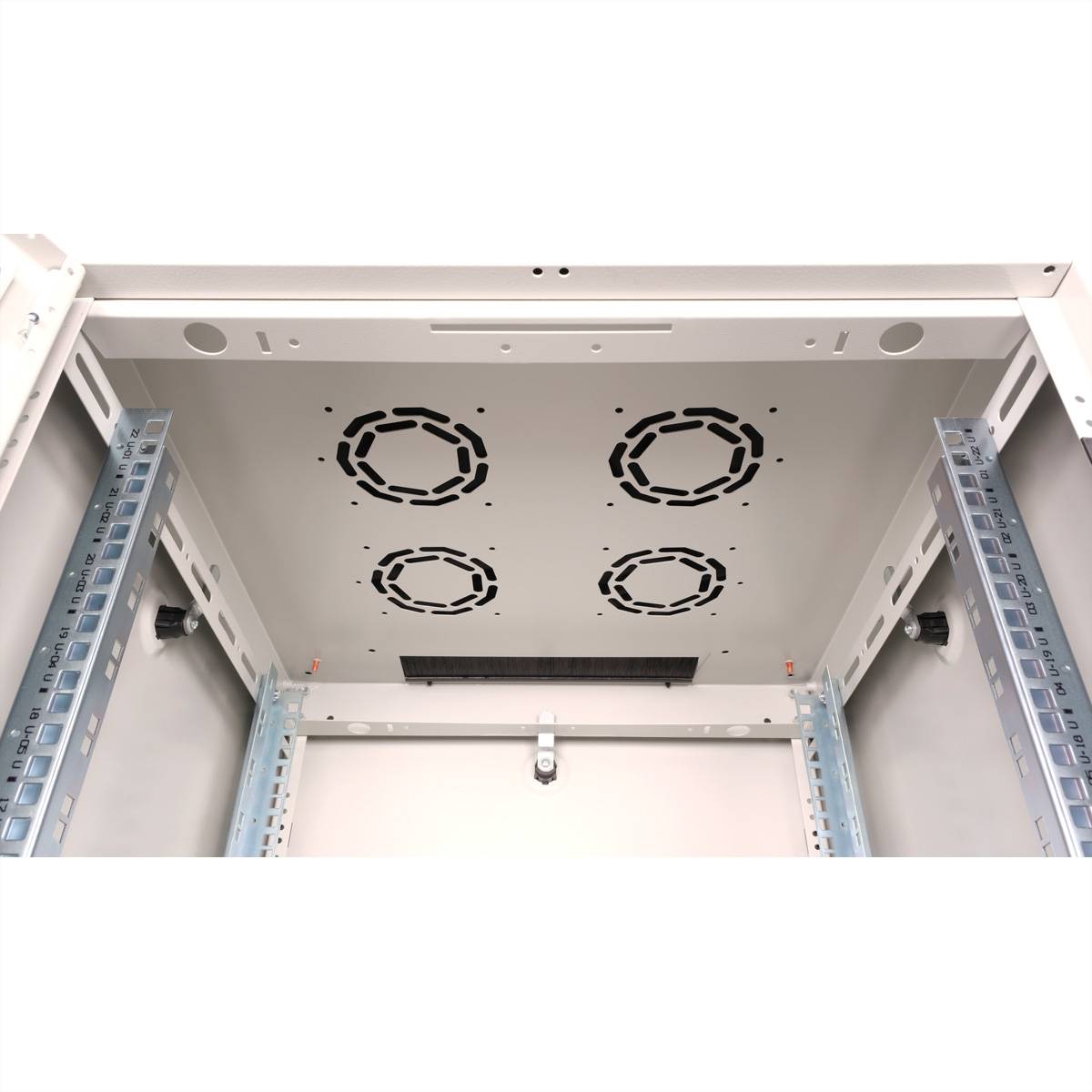 ROLINE 19-Zoll Netzwerkschrank Basic 22 HE, 600x600 BxT Glastür grau