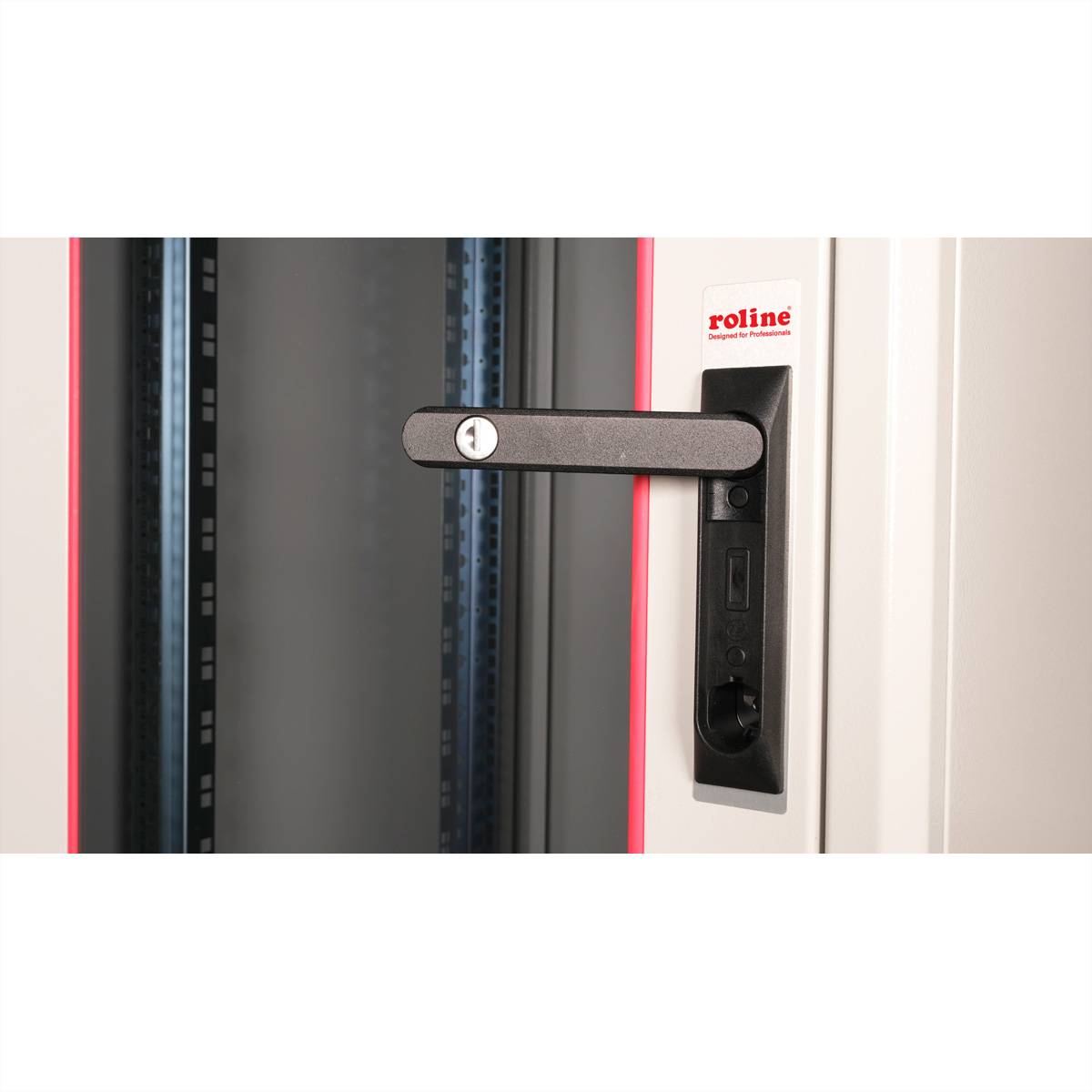 ROLINE 19-Zoll Netzwerkschrank Basic 22 HE, 600x600 BxT Glastür grau