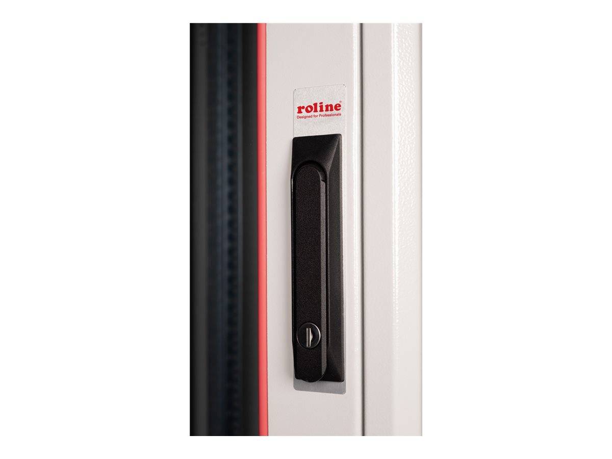 ROTRONIC-SECOMP - Roline Basic - Schrank Netzwerkschrank - glass door, 600x800 WxD - RAL 7035, Hellgrau - 22U - 48.3 cm