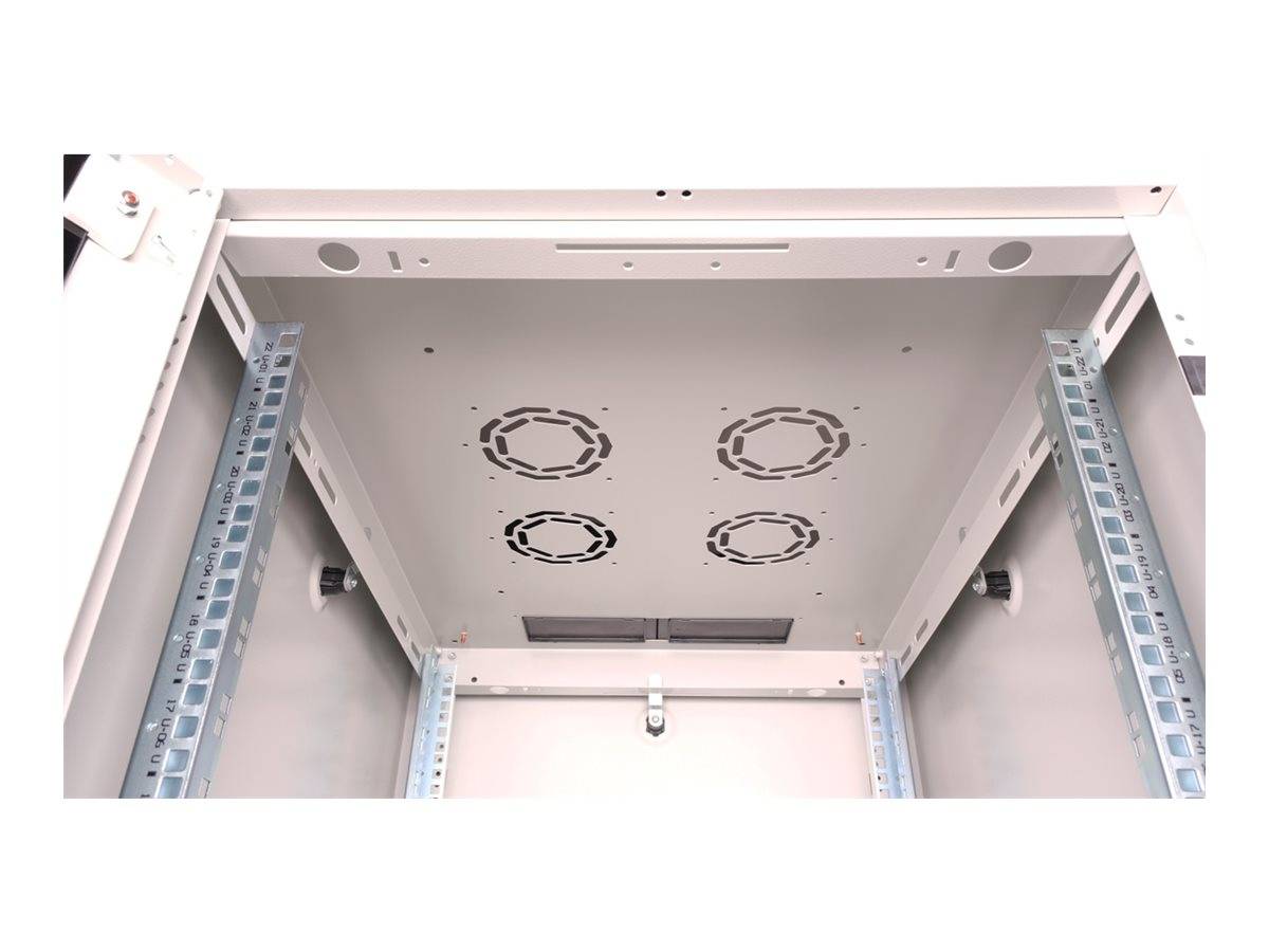 ROTRONIC-SECOMP - Roline Basic - Schrank Netzwerkschrank - glass door, 600x800 WxD - RAL 7035, Hellgrau - 22U - 48.3 cm