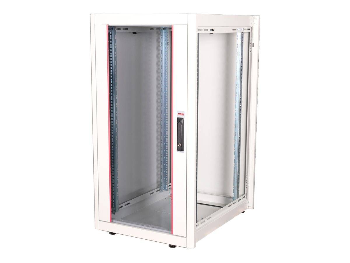 ROTRONIC-SECOMP - Roline Basic - Schrank Netzwerkschrank - glass door, 600x800 WxD - RAL 7035, Hellgrau - 22U - 48.3 cm
