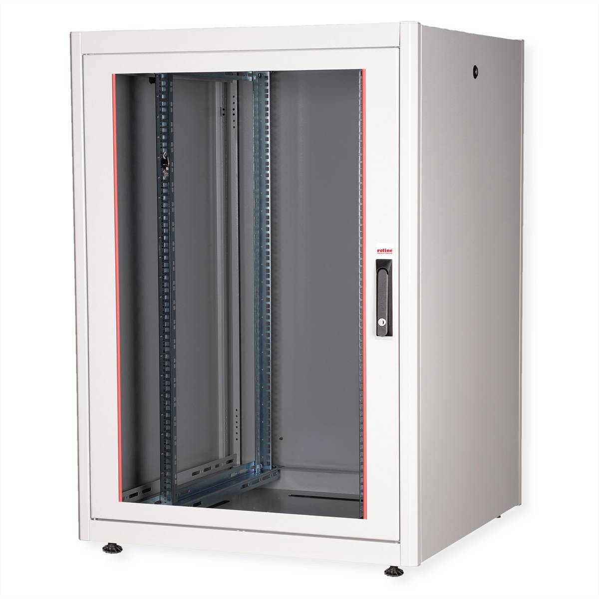 Roline Basic - Schrank Netzwerkschrank - Glas Tür, 800 x 800 (B x T)