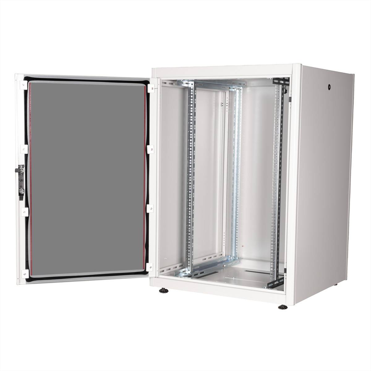 ROLINE 19-Zoll Netzwerkschrank Basic 22 HE, 800x800 BxT Glastür grau