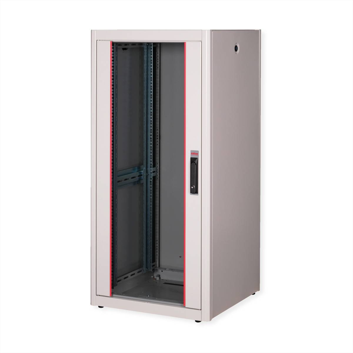 ROTRONIC-SECOMP - Roline Basic - Schrank Netzwerkschrank - glass door, 600x600 WxD - RAL 7035, Hellgrau - 26U - 48.3 cm