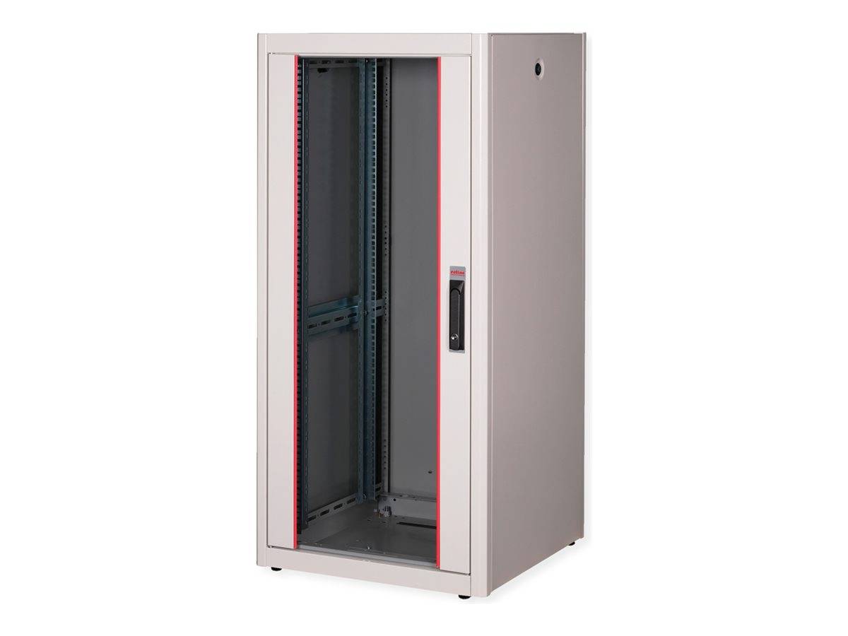 ROTRONIC-SECOMP - Roline Basic - Schrank Netzwerkschrank - glass door, 600x600 WxD - RAL 7035, Hellgrau - 26U - 48.3 cm