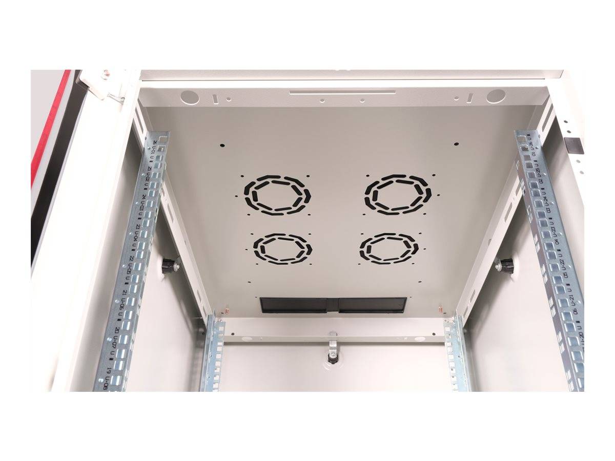 ROTRONIC-SECOMP - Roline Basic - Schrank Netzwerkschrank - glass door, 600x800 WxD - RAL 7035, Hellgrau - 26U - 48.3 cm