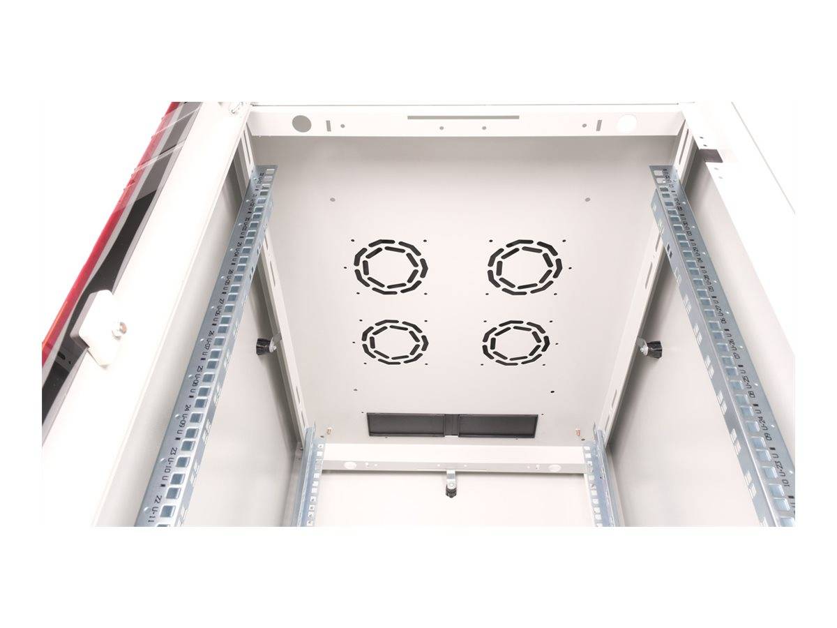 ROTRONIC-SECOMP - Roline Basic - Schrank Netzwerkschrank - glass door, 600x800 WxD - RAL 7035, Hellgrau - 32U - 48.3 cm