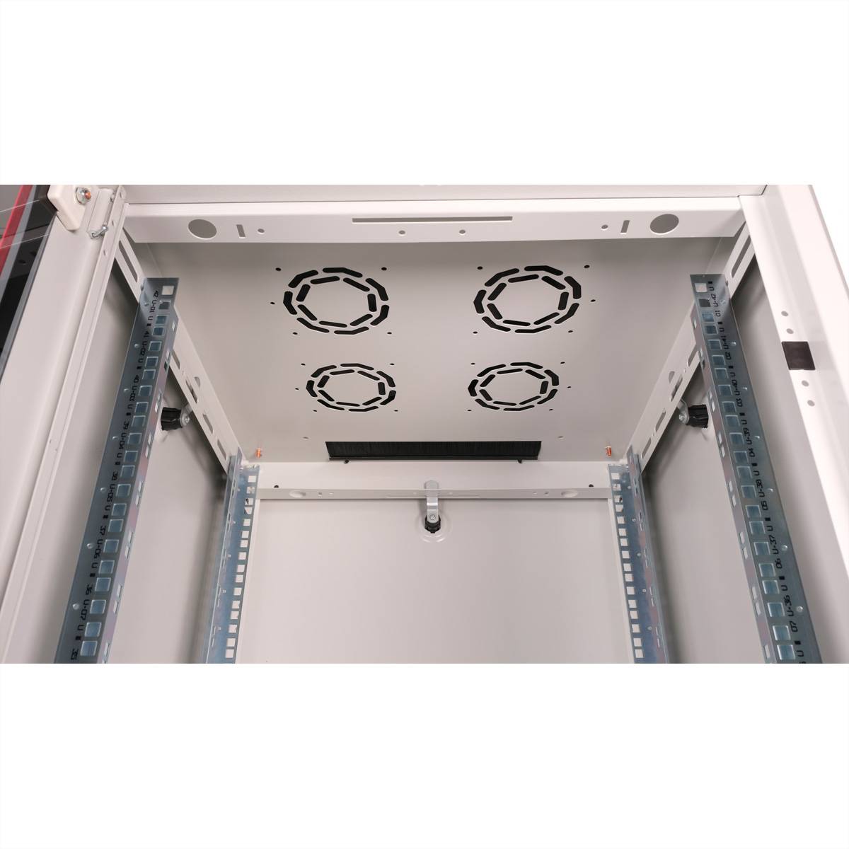 ROLINE 19-Zoll Netzwerkschrank Basic 42 HE, 600x600 BxT Glastür grau