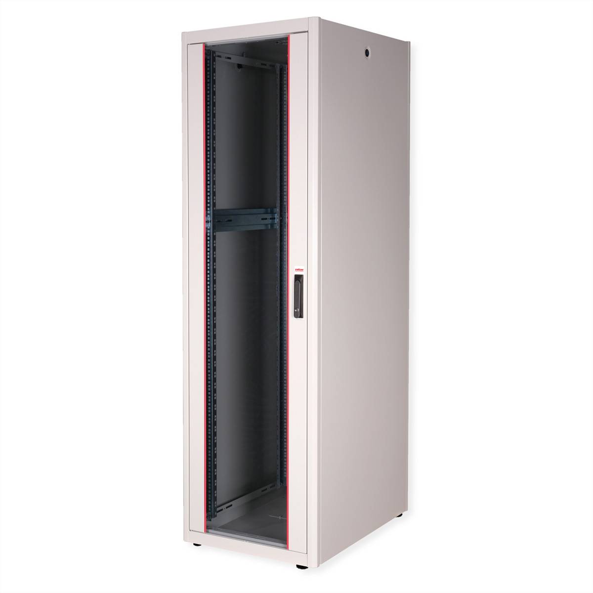 Roline Basic - Schrank Netzwerkschrank - Glas Tür, 600x800 BxT - RAL 7035, Hellgrau - 42HE - 48.3 cm (19"")