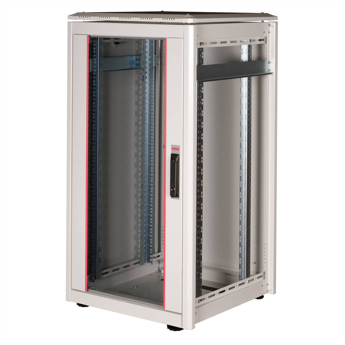 ROLINE 19-Zoll Netzwerkschrank Pro 22 HE, 600x600 BxT Glastür grau