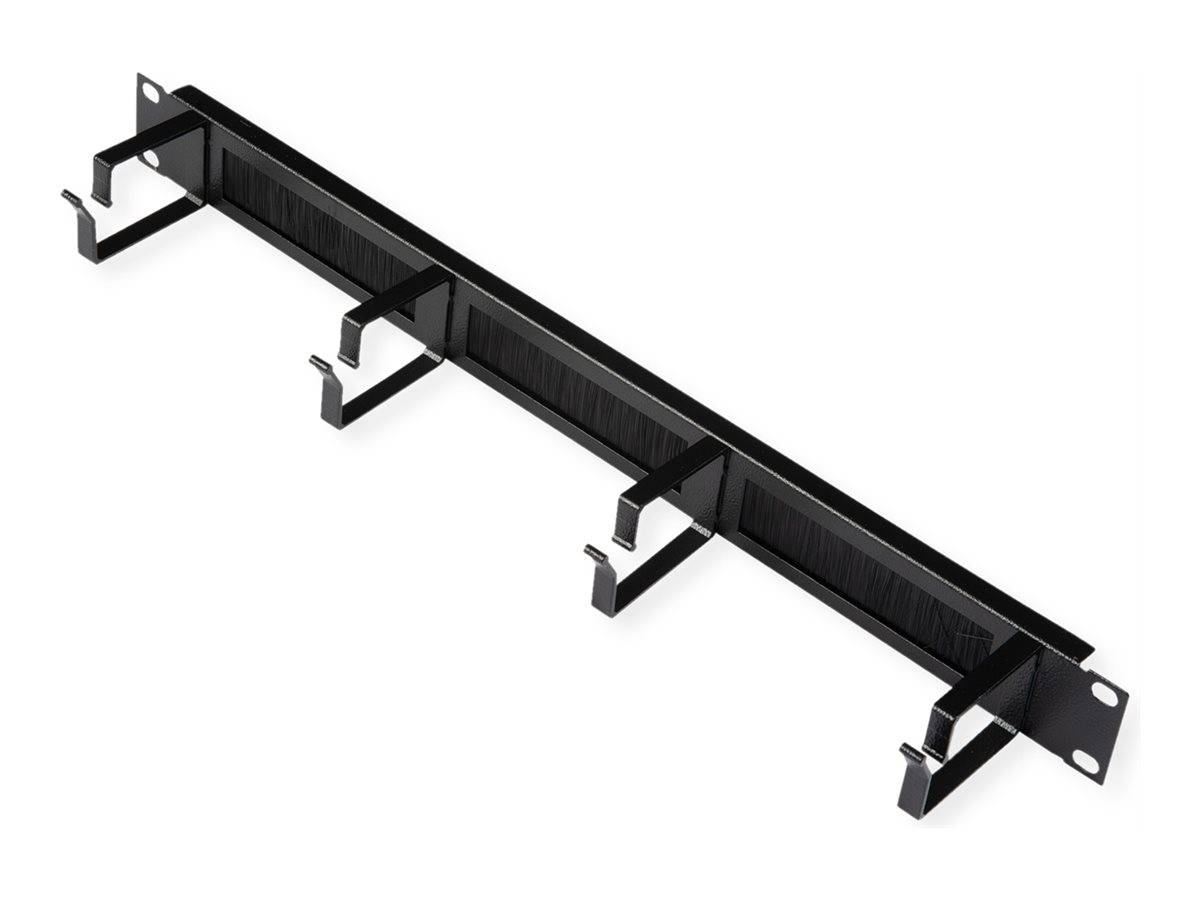 ROLINE Patch Panel - 44 x 60 mm, mit Bürstenstreifen - RAL 9005, Jet Black - 1U - 48.3 cm (19")