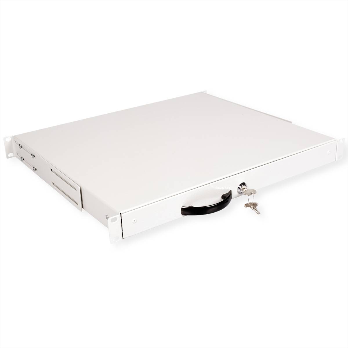 ROTRONIC-SECOMP - Roline - Tastatur-Tablett - abschließbar, Tiefe 400 mm - Hellgrau, RAL 7035 - 1U - 48.3 cm (19"")