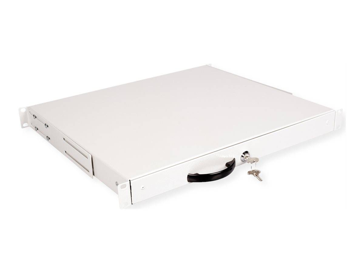 ROTRONIC-SECOMP - Roline - Tastatur-Tablett - abschließbar, Tiefe 400 mm - Hellgrau, RAL 7035 - 1U - 48.3 cm (19"")