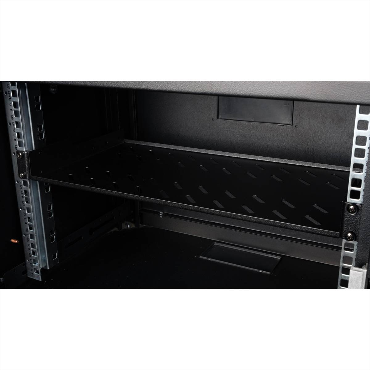 ROLINE Rack - Regal - 250 mm tief, Tragfähigkeit 15 kg - RAL 9005, Jet Black - 1U - 48.3 cm (19")