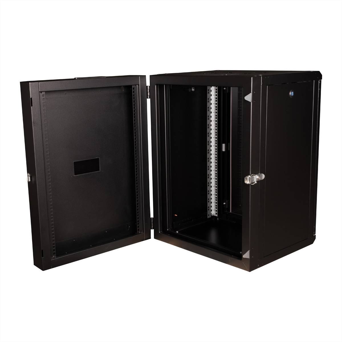 ROLINE 19-Zoll Wandgehäuse Pro 16 HE, 600x600 BxT zweiteilig schwenkbar schwarz