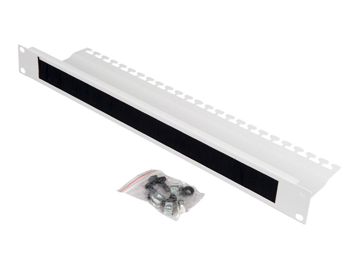 ROTRONIC-SECOMP - Roline - Kabeleingangsplatte für Rack - mit Bürstenstreifen - Hellgrau, RAL 7035 - 1U - 25.4 cm (10"")