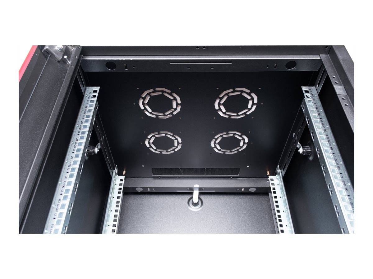 ROTRONIC-SECOMP - Roline Basic - Schrank Netzwerkschrank - glass door, 600x600 WxD - RAL 9005, Jet Black - 26U - 48.3 cm