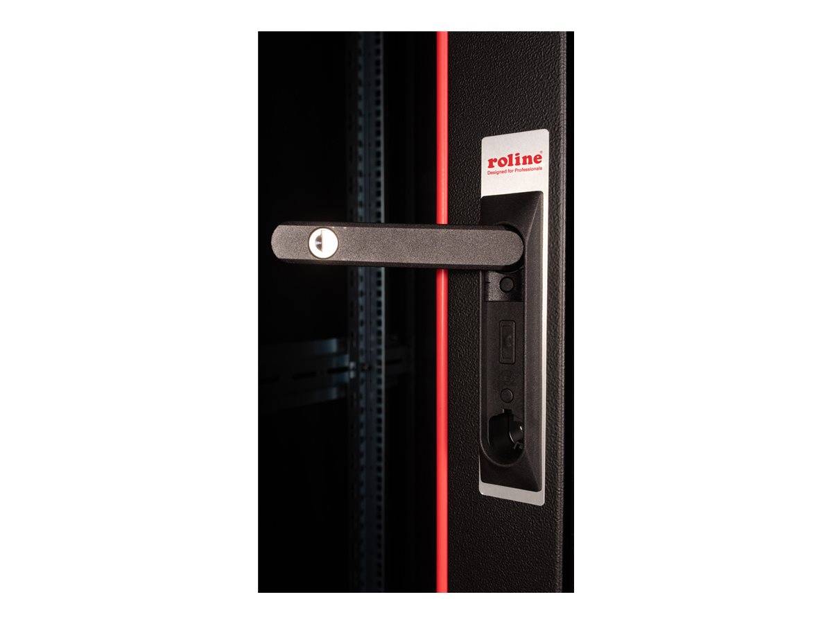 ROTRONIC-SECOMP - Roline Basic - Schrank Netzwerkschrank - glass door, 600x600 WxD - RAL 9005, Jet Black - 26U - 48.3 cm