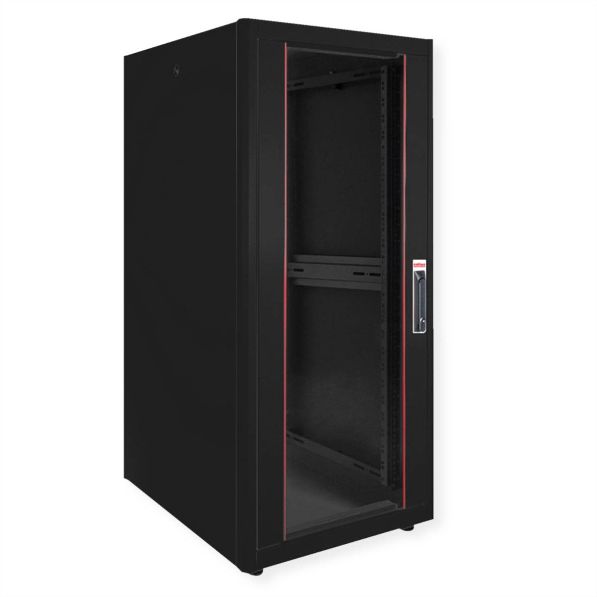 ROTRONIC-SECOMP - Roline Basic - Schrank Netzwerkschrank - glass door, 600x800 WxD - RAL 9005, Jet Black - 26U - 48.3 cm