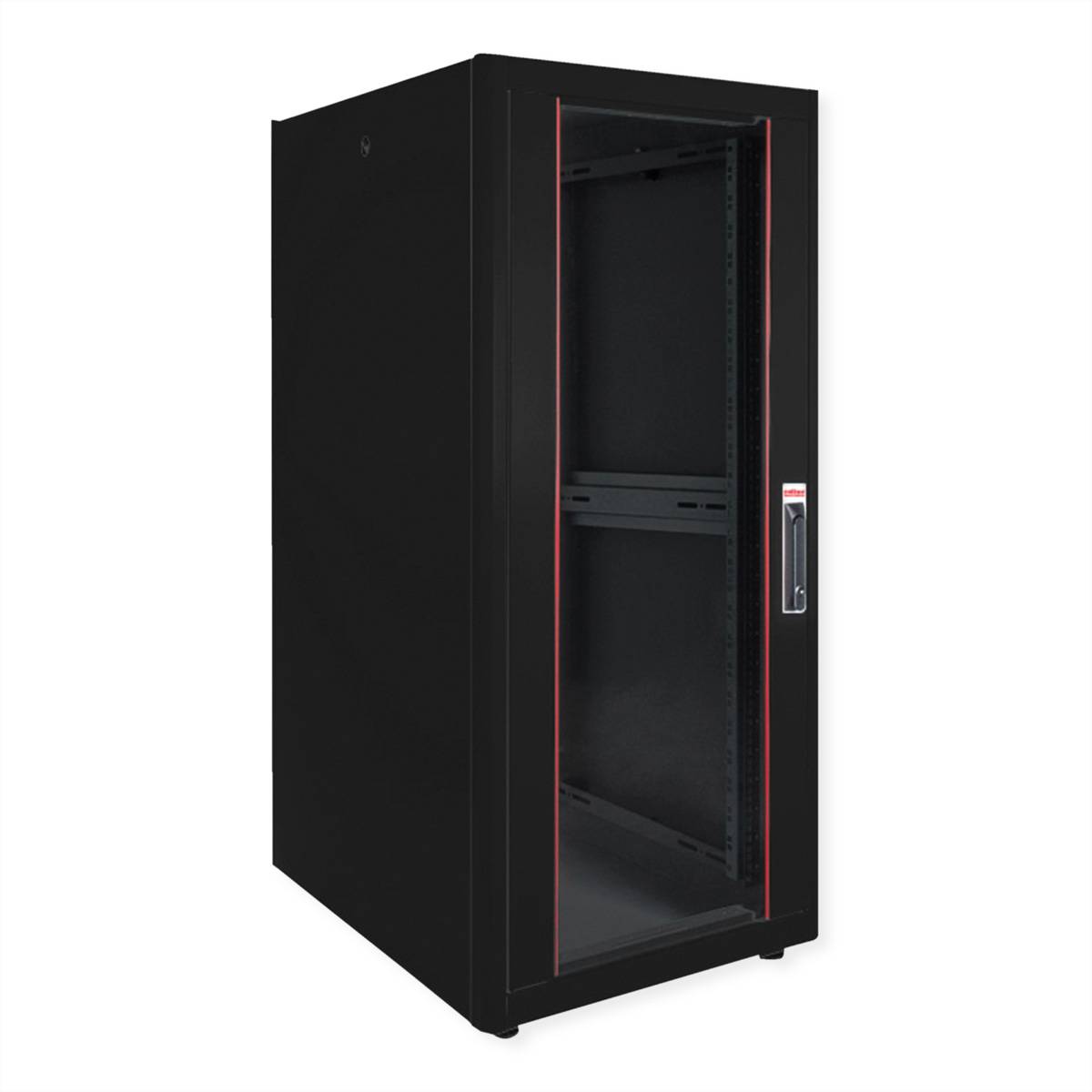 Roline Basic - Schrank Netzwerkschrank - glass door, 600x600 WxD - RAL 9005, Jet Black - 32U - 48.3 cm (19"")