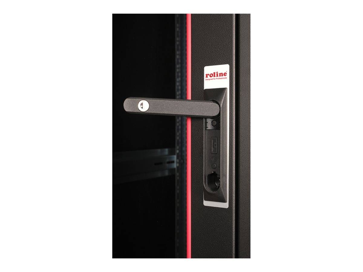 ROTRONIC-SECOMP - Roline Basic - Schrank Netzwerkschrank - glass door, 600x800 WxD - RAL 9005, Jet Black - 32U - 48.3 cm