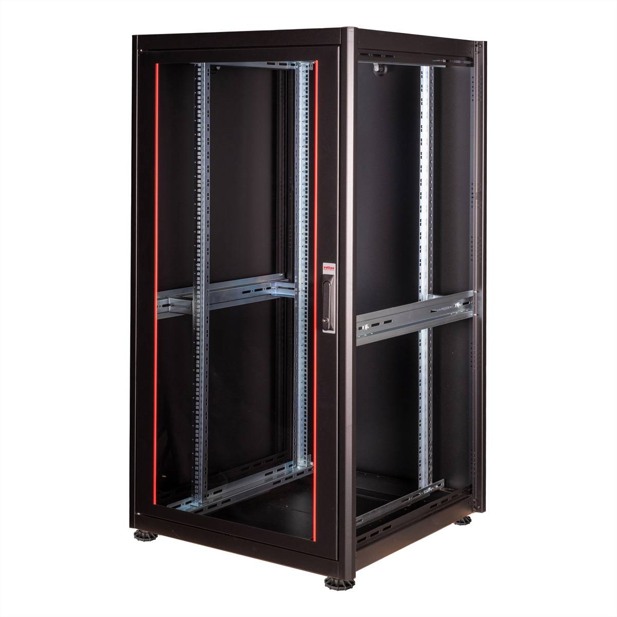Roline Basic - Schrank Netzwerkschrank - glass door, 600x600 WxD - RAL 9005, Jet Black - 32U - 48.3 cm (19"")