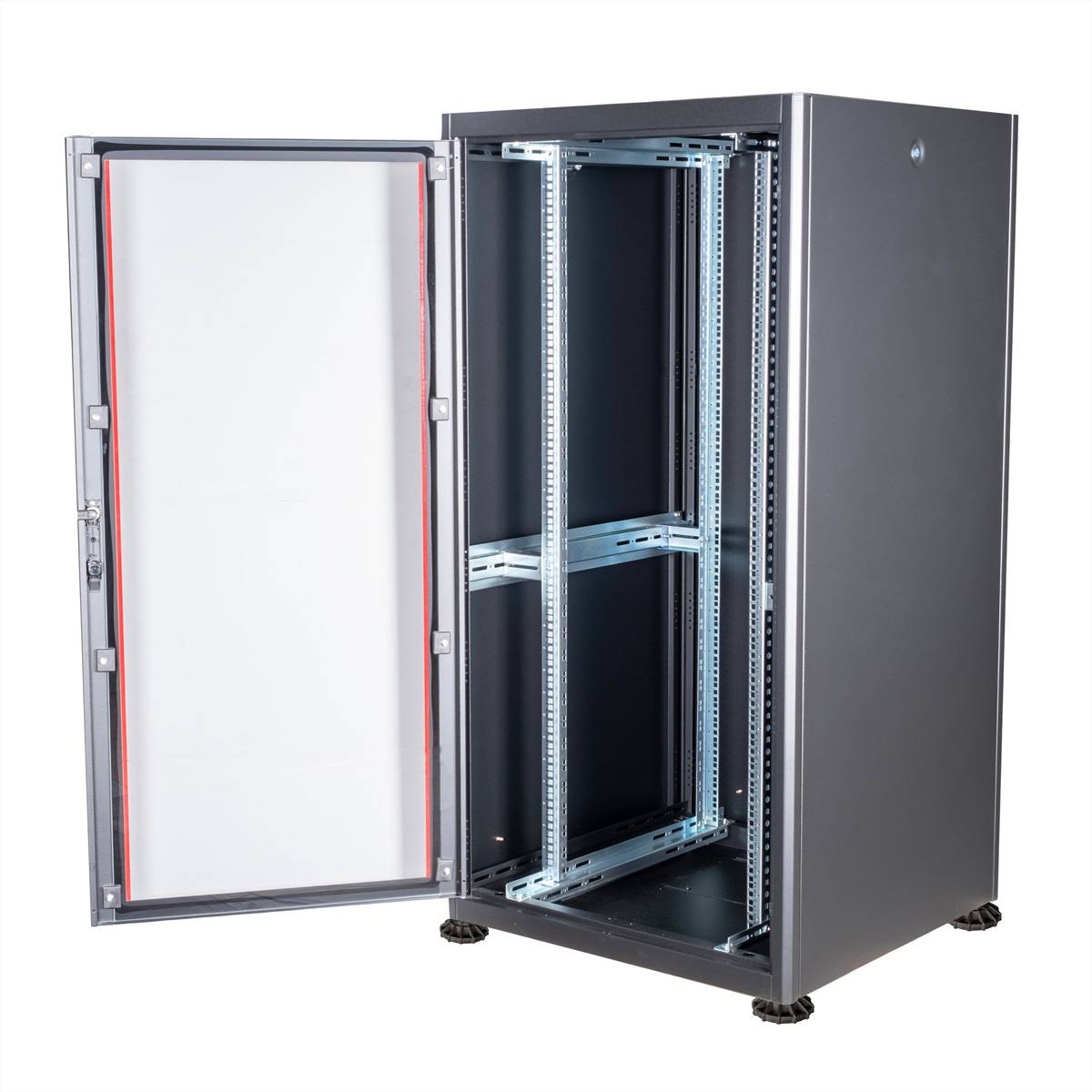 Roline Basic - Schrank Netzwerkschrank - glass door, 600x600 WxD - RAL 9005, Jet Black - 32U - 48.3 cm (19"")