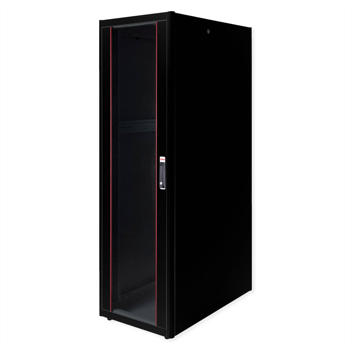 Roline Basic - Schrank Netzwerkschrank - glass door, 600x1000 WxD - RAL 9005, Jet Black - 42HE - 48.3 cm (19"")