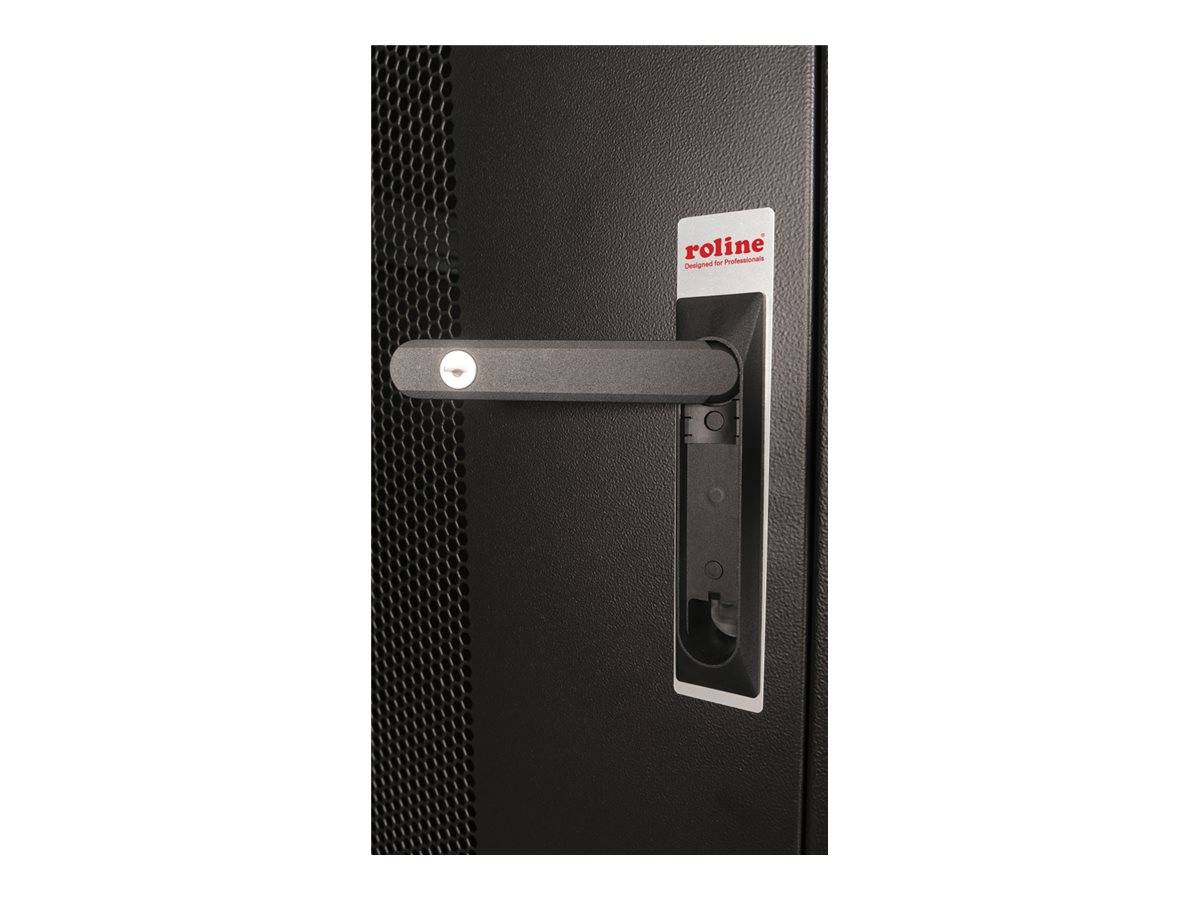 ROTRONIC-SECOMP - Roline Basic - Schrank Netzwerkschrank - perforated door, 800x1000 WxD - RAL 9005, Jet Black - 42HE -