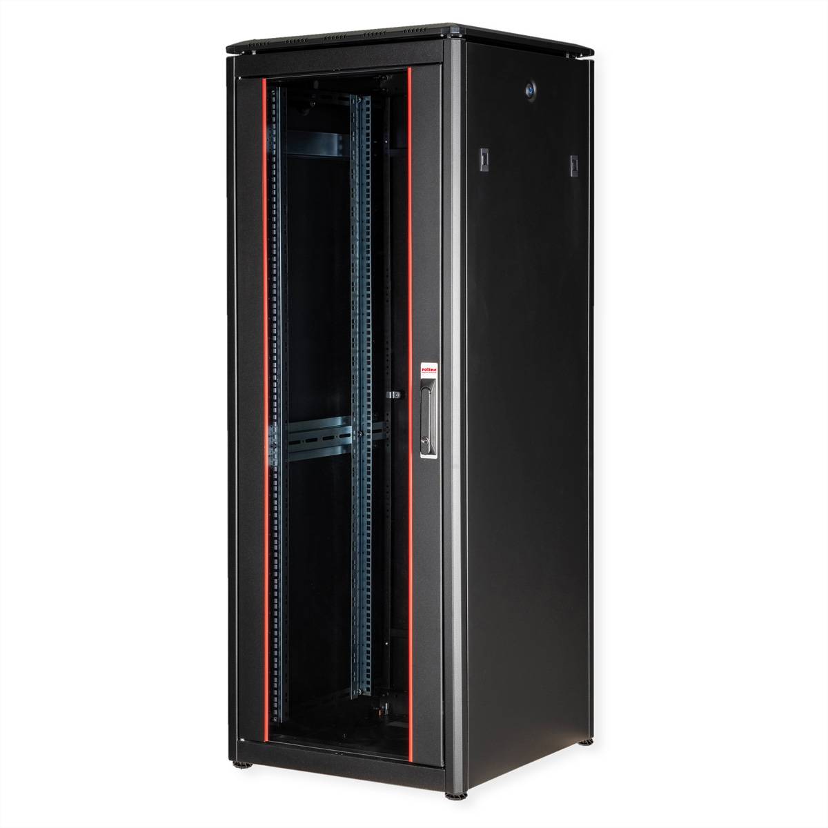 ROLINE 19-Zoll Netzwerkschrank Pro 32 HE, 600x600 BxT Glastür schwarz
