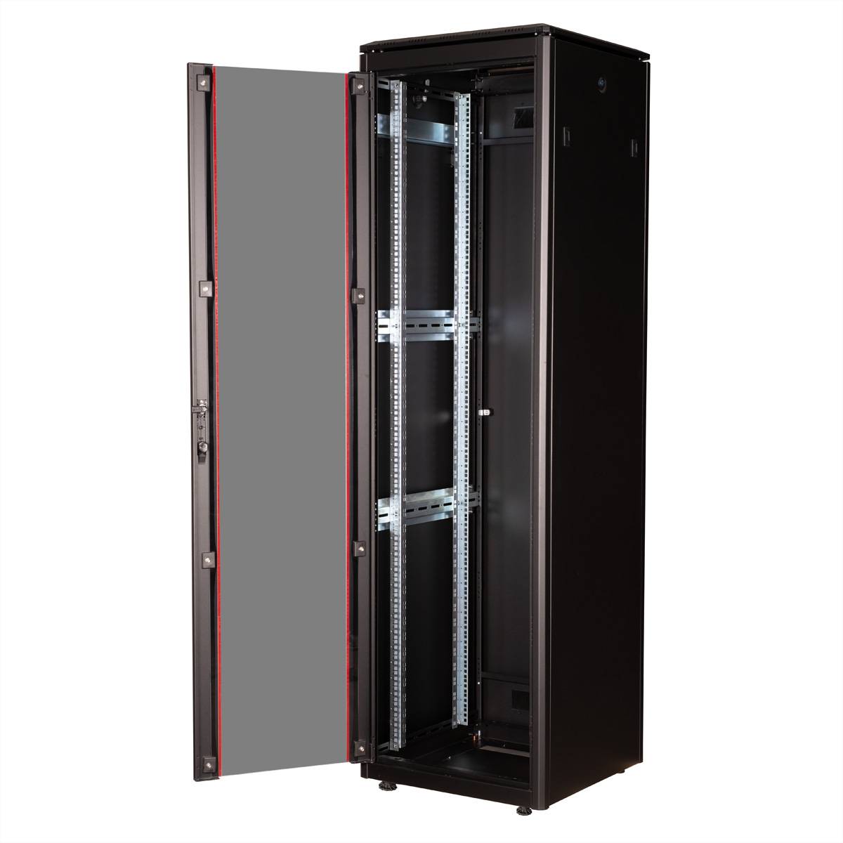 ROLINE 19-Zoll Netzwerkschrank Pro 42 HE, 600x600 BxT Glastür schwarz