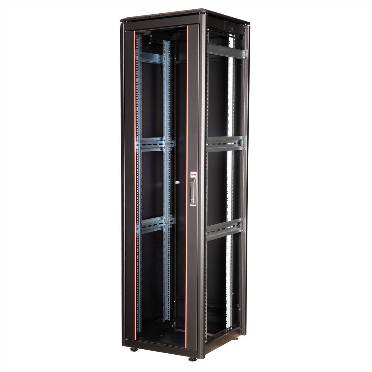 ROLINE 19-Zoll Netzwerkschrank Pro 42 HE, 600x600 BxT Glastür schwarz
