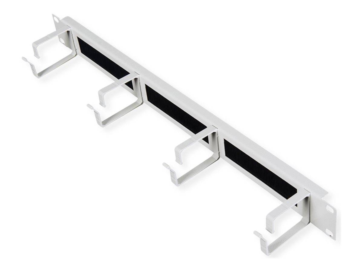 ROLINE Patch Panel - 44 x 60 mm, mit Bürstenstreifen - Hellgrau, RAL 7035 - 1U - 48.3 cm (19")