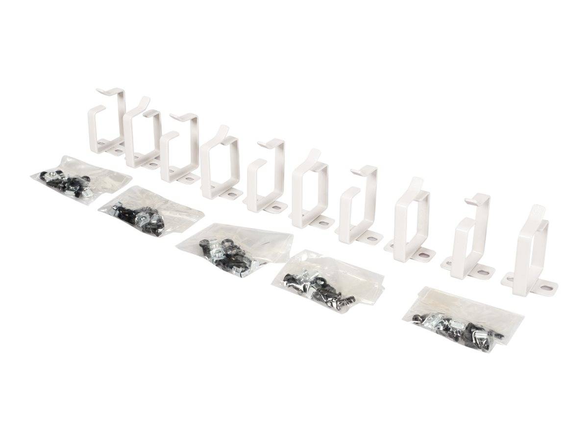 ROLINE Kabelverwaltungsklammer - 44 x 60 mm - RAL 7035, Hellgrau (Packung mit 10 Stück)