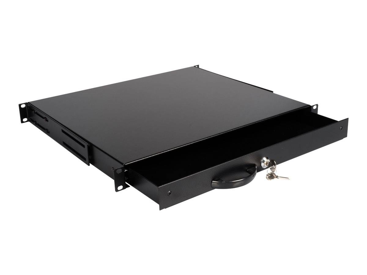 ROTRONIC-SECOMP - Roline - Tastatur-Tablett - abschließbar, Tiefe 400 mm - Jet Black, RAL 9005 - 1U - 48.3 cm (19"")