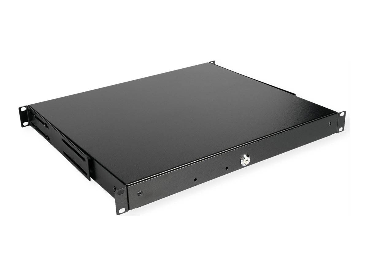 ROTRONIC-SECOMP - Roline - Tastatur-Tablett - abschließbar, Tiefe 400 mm - Jet Black, RAL 9005 - 1U - 48.3 cm (19"")