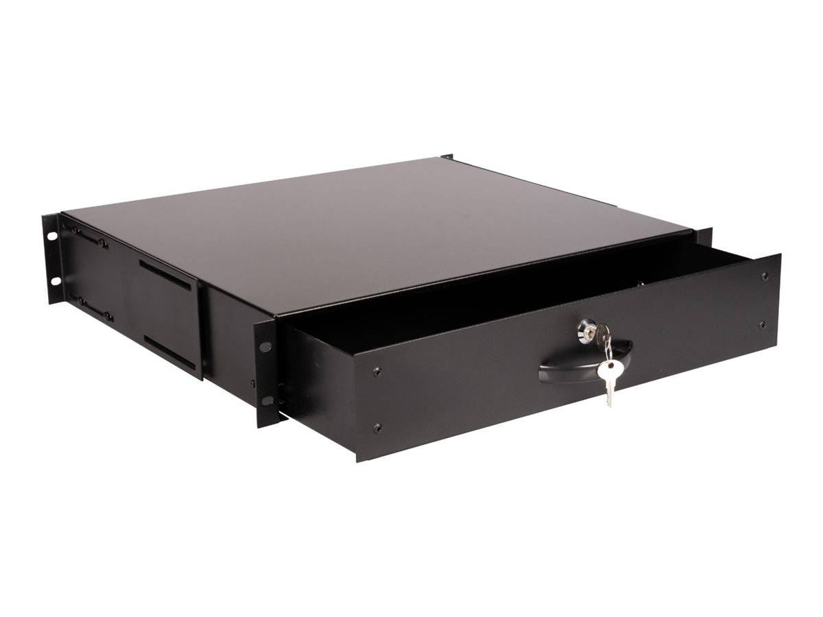 ROTRONIC-SECOMP - Roline - Tastatur-Tablett - abschließbar, Tiefe 400 mm - Jet Black, RAL 9005 - 2U - 48.3 cm (19"")