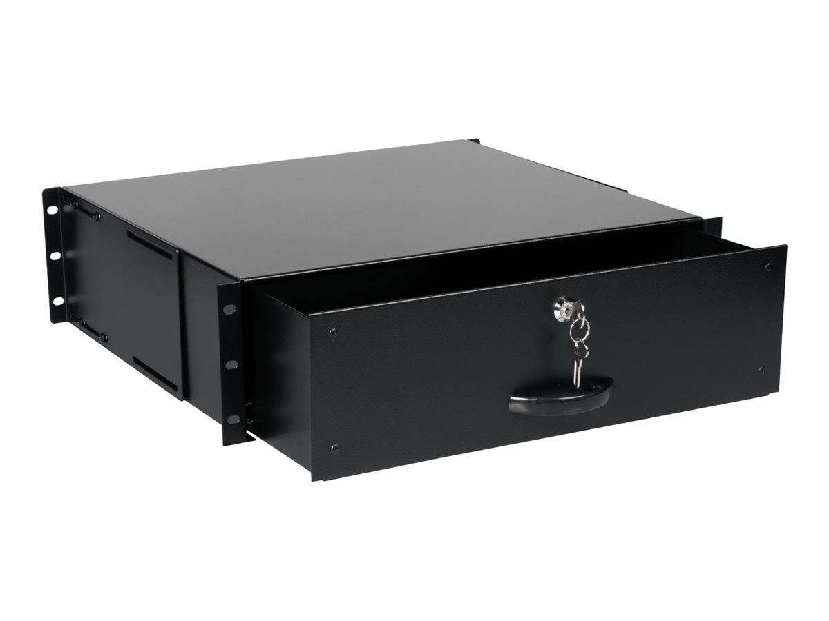 ROTRONIC-SECOMP - Roline - Tastatur-Tablett - abschließbar, Tiefe 400 mm - Jet Black, RAL 9005 - 3U - 48.3 cm (19"")