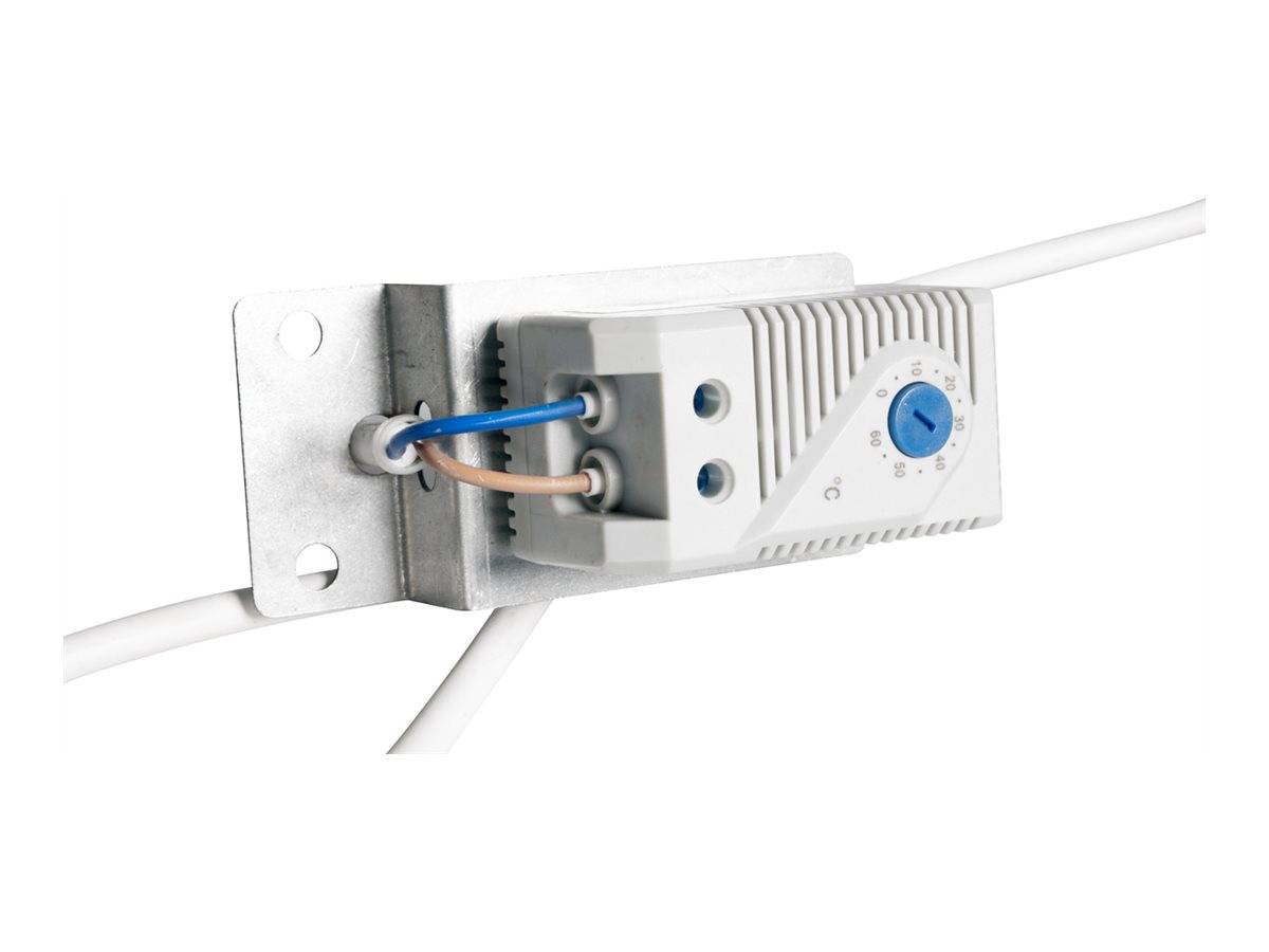 ROTRONIC-SECOMP - Roline - Rack-Lüfter - 2 Lüfter mit Thermostat - auf Dach montierbar - Jet Black, RAL 9005 - 1U - 48.3