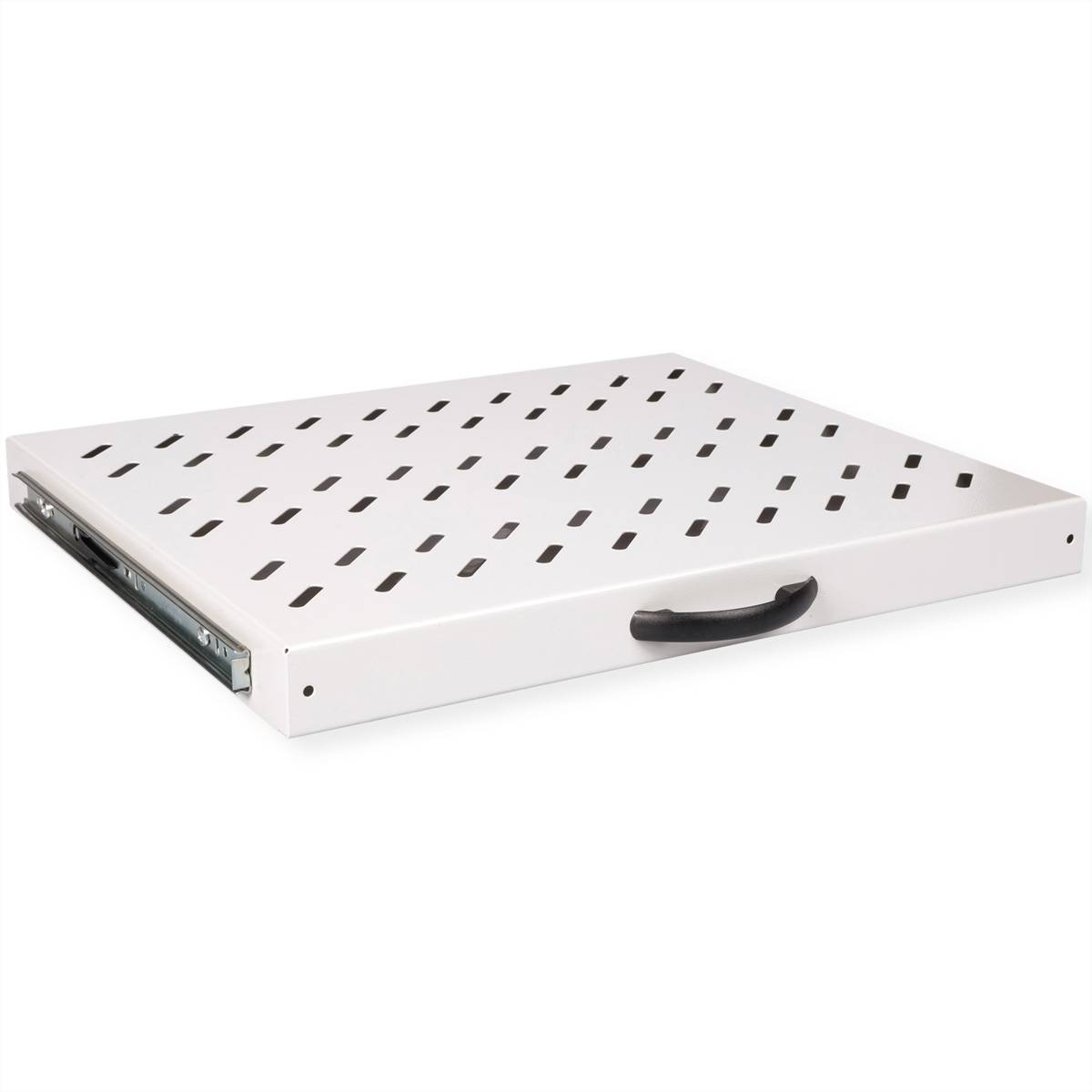 ROTRONIC-SECOMP - Roline - Rack-Schieberegal - 350 mm tief, Tragfähigkeit 25 kg - Hellgrau, RAL 7035 - 1U - 48.3 cm