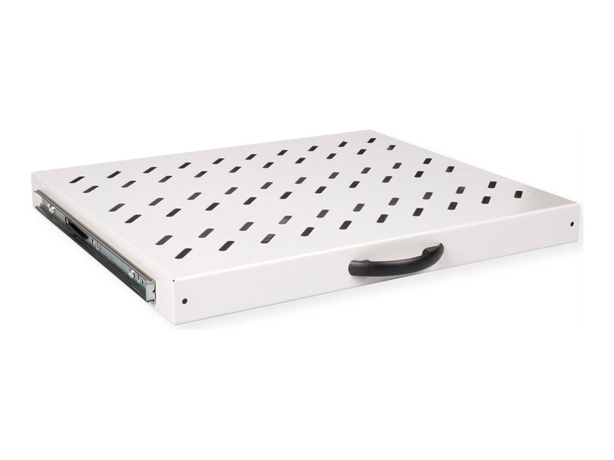 ROTRONIC-SECOMP - Roline - Rack-Schieberegal - 350 mm tief, Tragfähigkeit 25 kg - Hellgrau, RAL 7035 - 1U - 48.3 cm