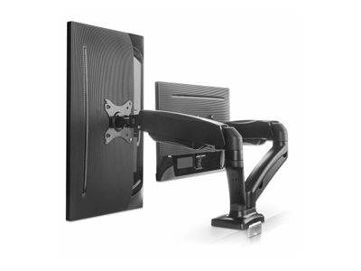 Manhattan - Befestigungskit (Gelenkarm) - Gasfeder - für 2 LCD-Displays - Aluminium - Schwarz - Bildschirmgröße: 43.2-81