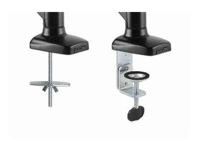 Manhattan - Befestigungskit (Gelenkarm) - Gasfeder - für 2 LCD-Displays - Aluminium - Schwarz - Bildschirmgröße: 43.2-81