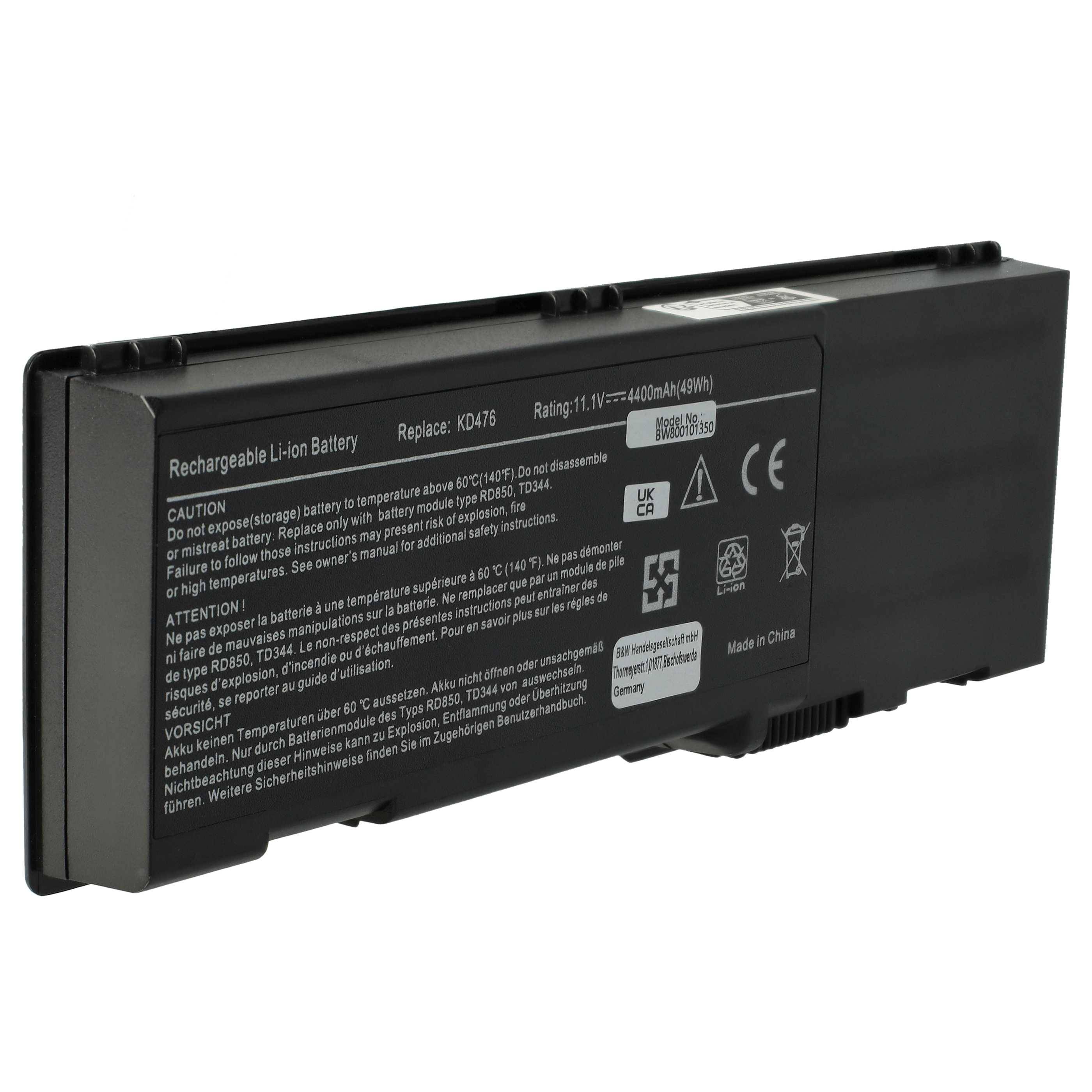 vhbw Akku kompatibel mit Dell Inspiron PP23L, PP23LA, PP23LB Notebook (4400 mAh, 11,1 V, Li-Ion)