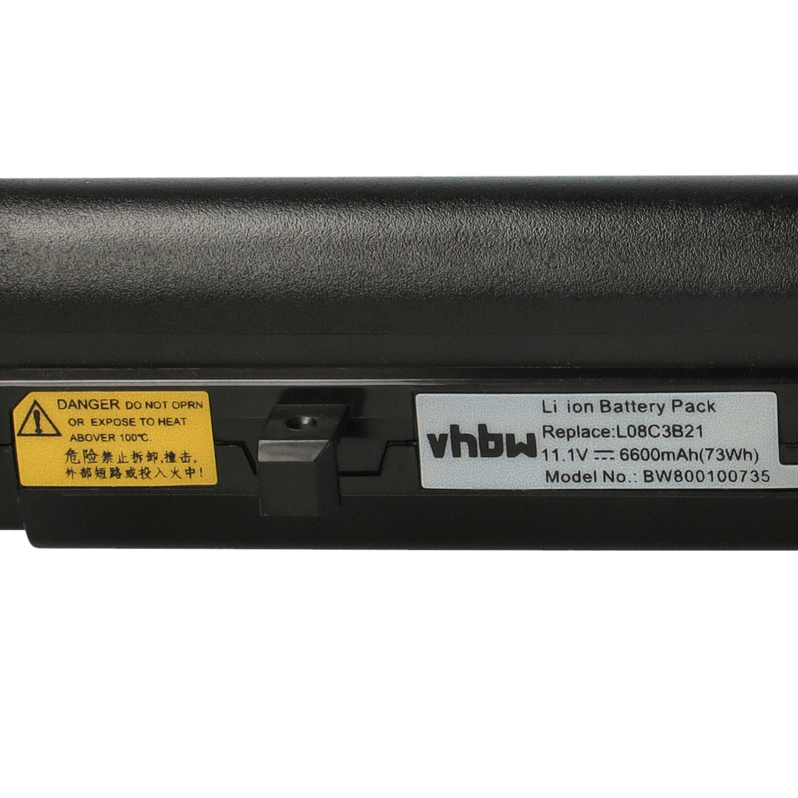 vhbw 1x Akku Ersatz für Lenovo L08C3B21 für Notebook (6600 mAh, 11,1 V, Li-Ion)