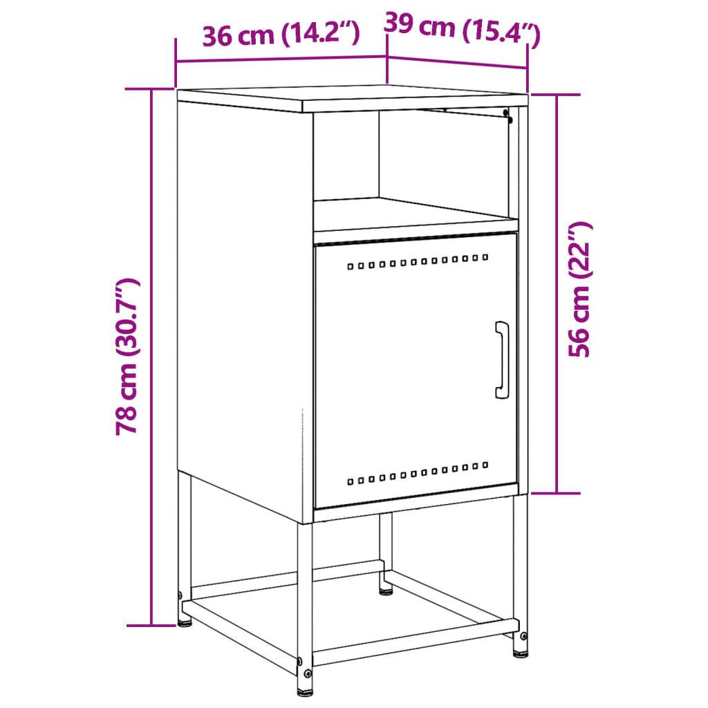 vidaXL Nachttisch Anthrazit 36x39x78 cm Stahl