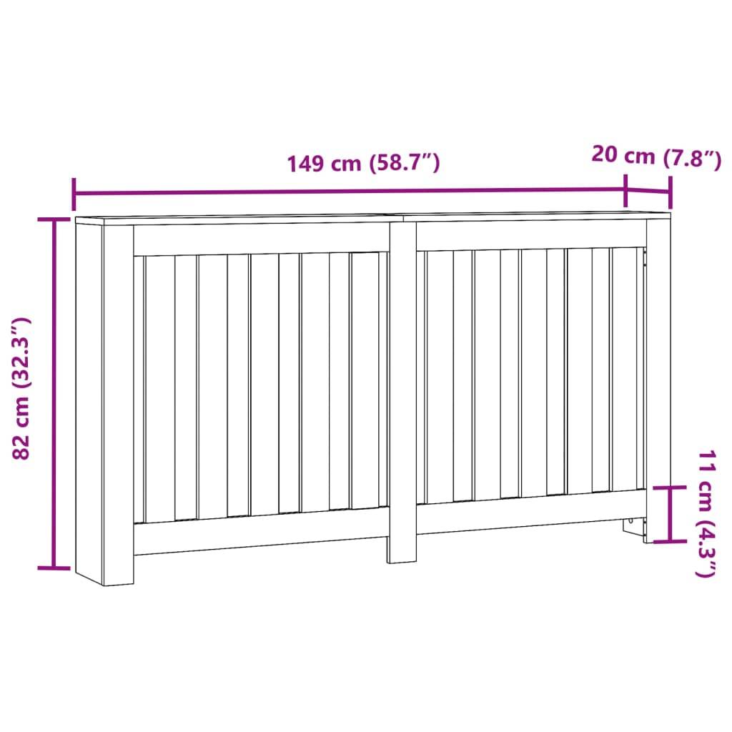 vidaXL Heizkörperverkleidung Altholz-Optik 149x20x82 cm Holzwerkstoff