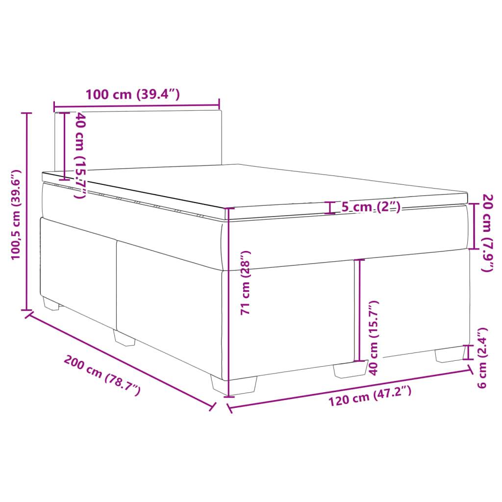 vidaXL Boxspringbett mit Matratze Taupe 120x200 cm Stoff