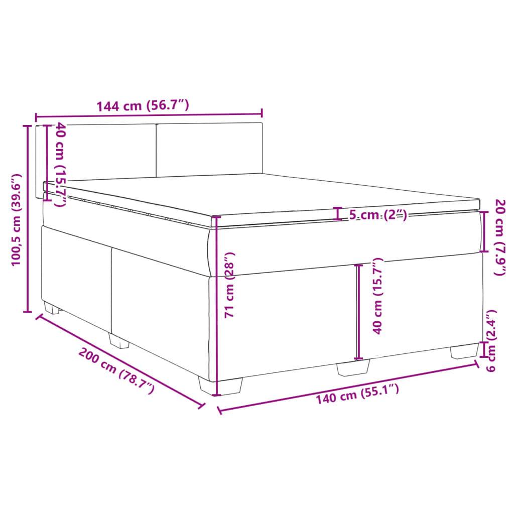 vidaXL Boxspringbett mit Matratze Creme 140x200 cm Stoff