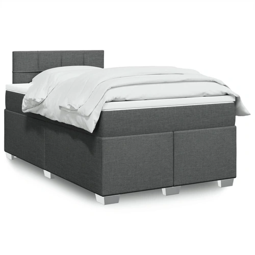 vidaXL Boxspringbett mit Matratze Dunkelgrau 120x190 cm Stoff vidaXL Boxspringbett mit Matratze Dunkelgrau 120x190 cm Stoff